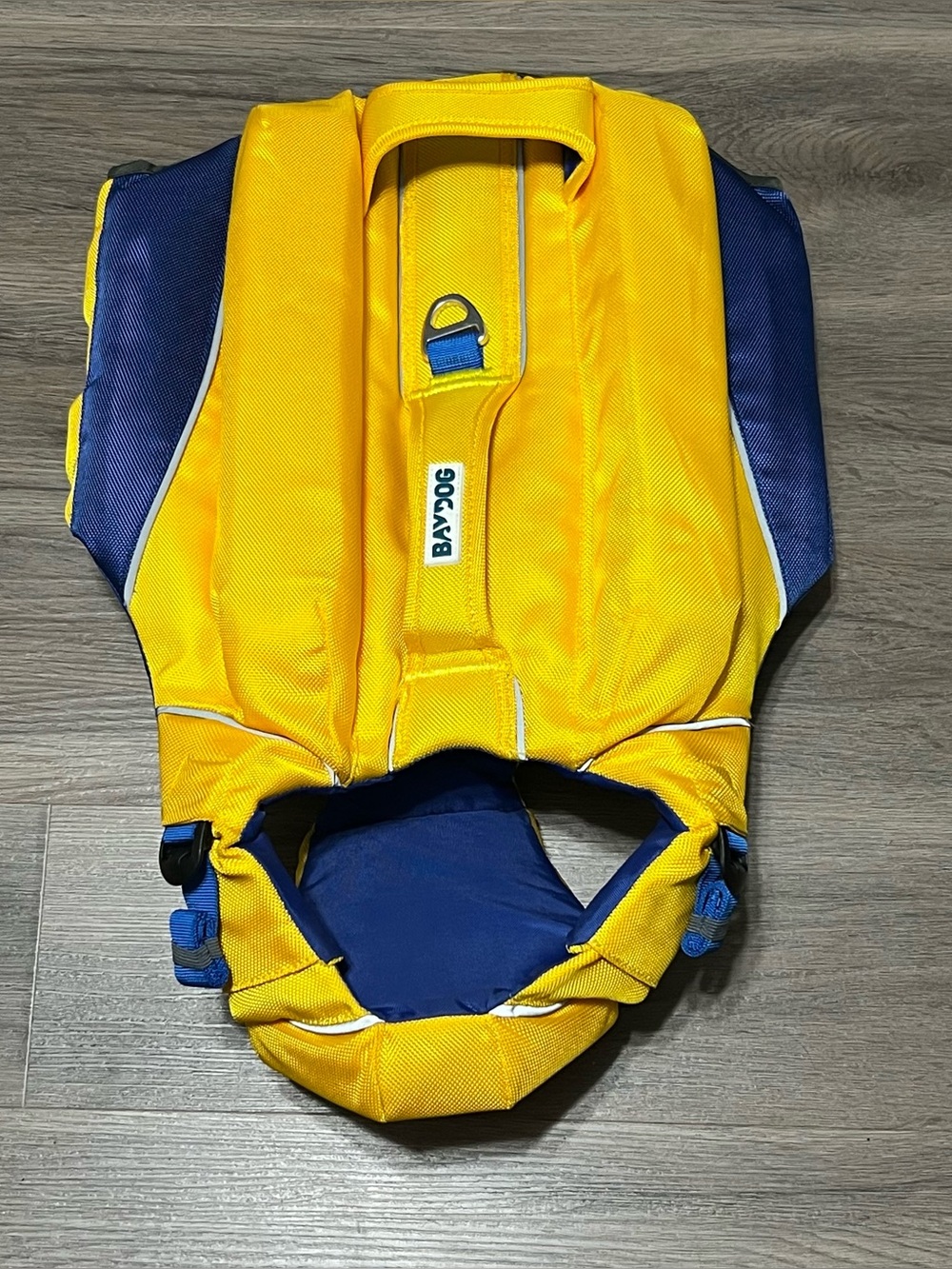 BayDog Canine Life Jacket Large Yellow Blue Dog Float Vest Swim Safety Adventure